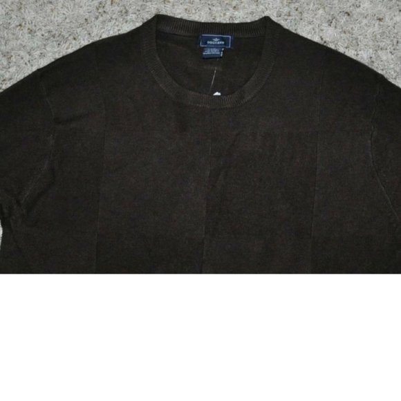 Mens Sweater Dockers Brown Medium Long Sleeve Crewneck Square Pattern Acrylic - Picture 2 of 4